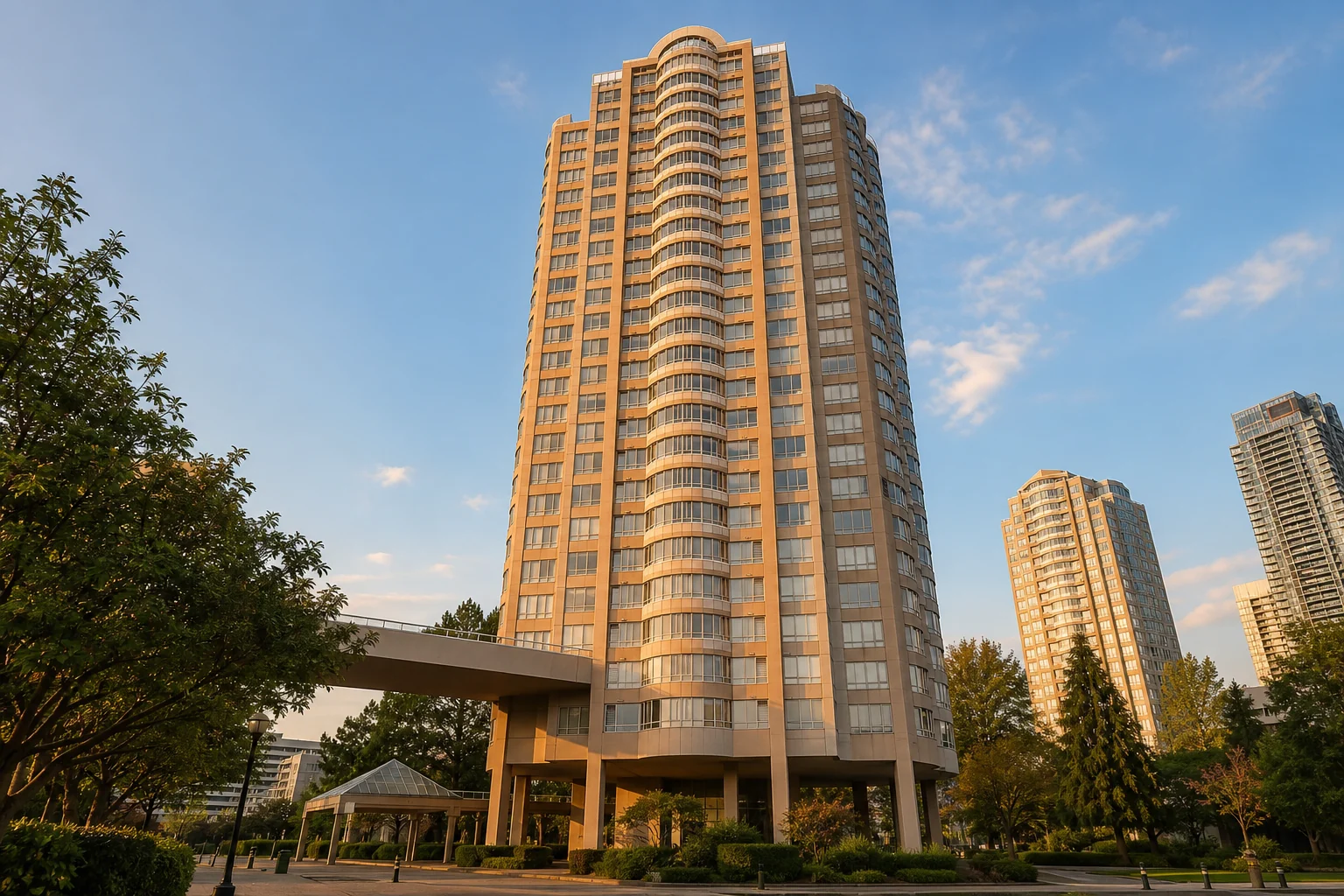 Grand Corniche II at 6220 McKay Avenue in warm evening light
