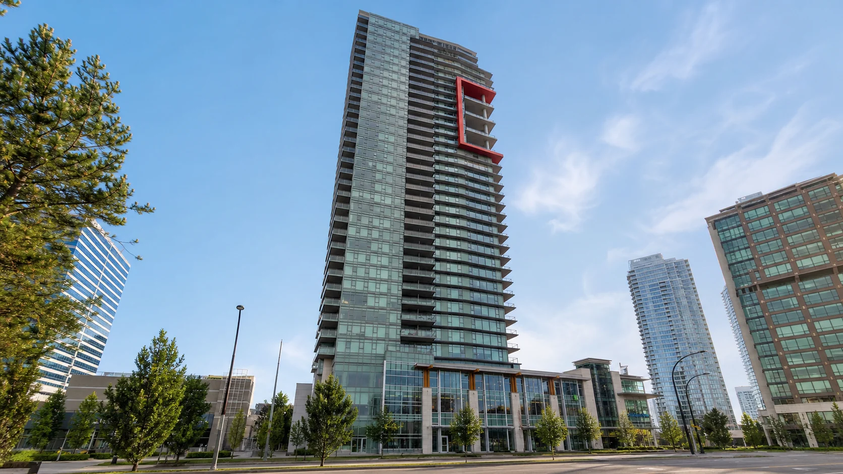 architectural promotional rendering of Station Square Tower 1 at 4688 Kingsway