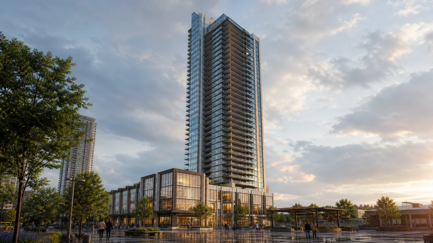 architectural promotional rendering of Station Square Tower 3 at 6098 Station Street