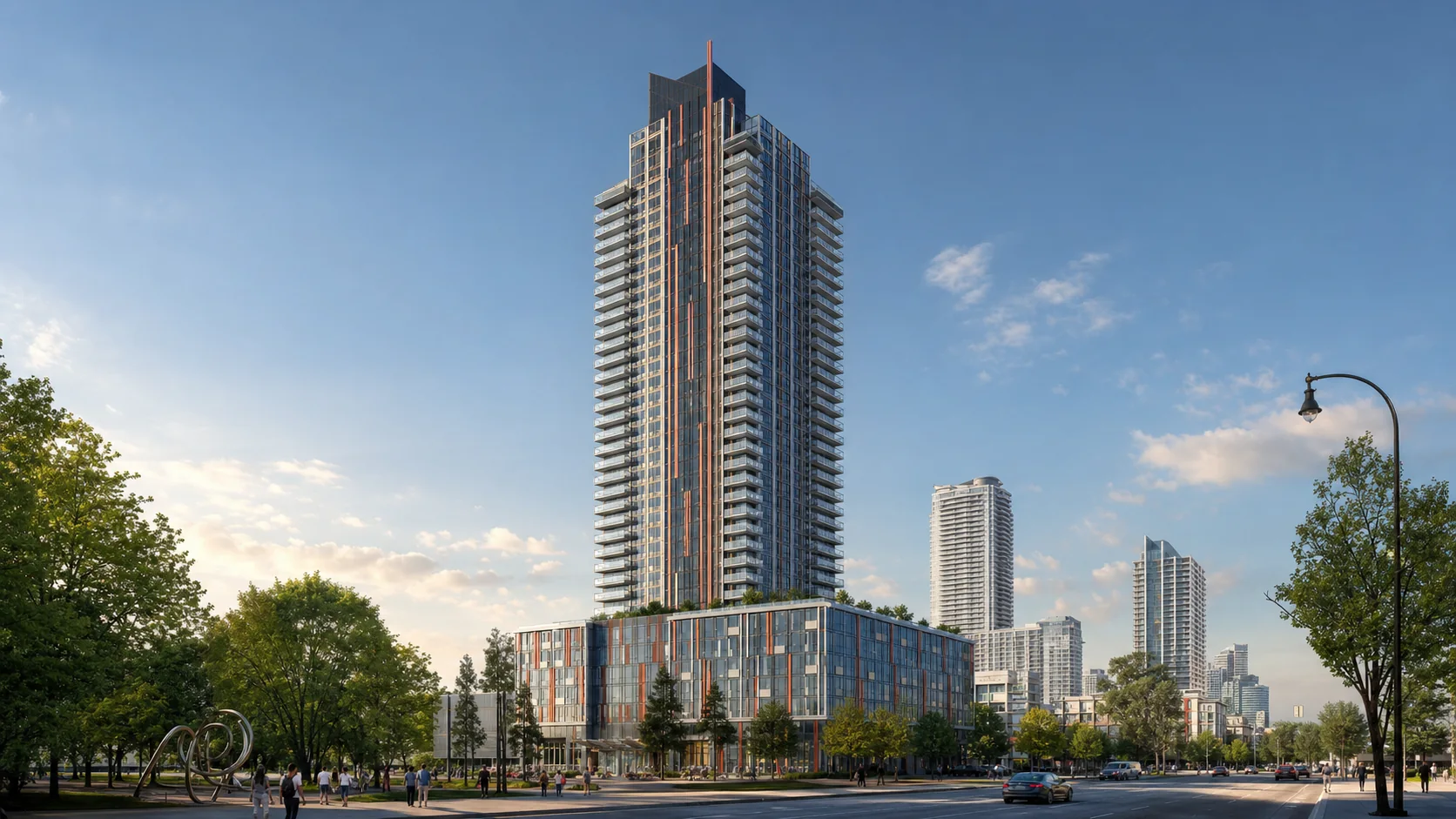 original architectural promotional rendering of Sun Tower 1 at 4458 Beresford Street